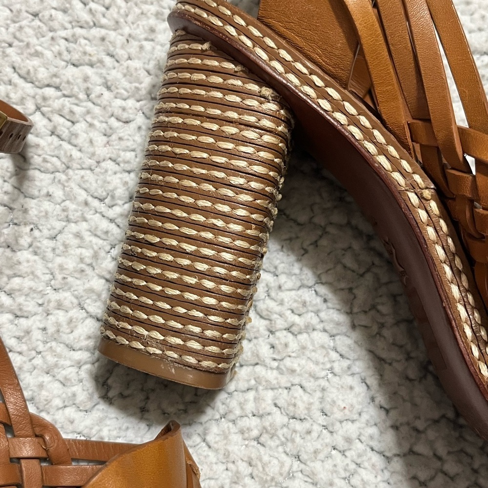 Tory Burch Pecha Woven Block Heel Sandals - Picture 9 of 13